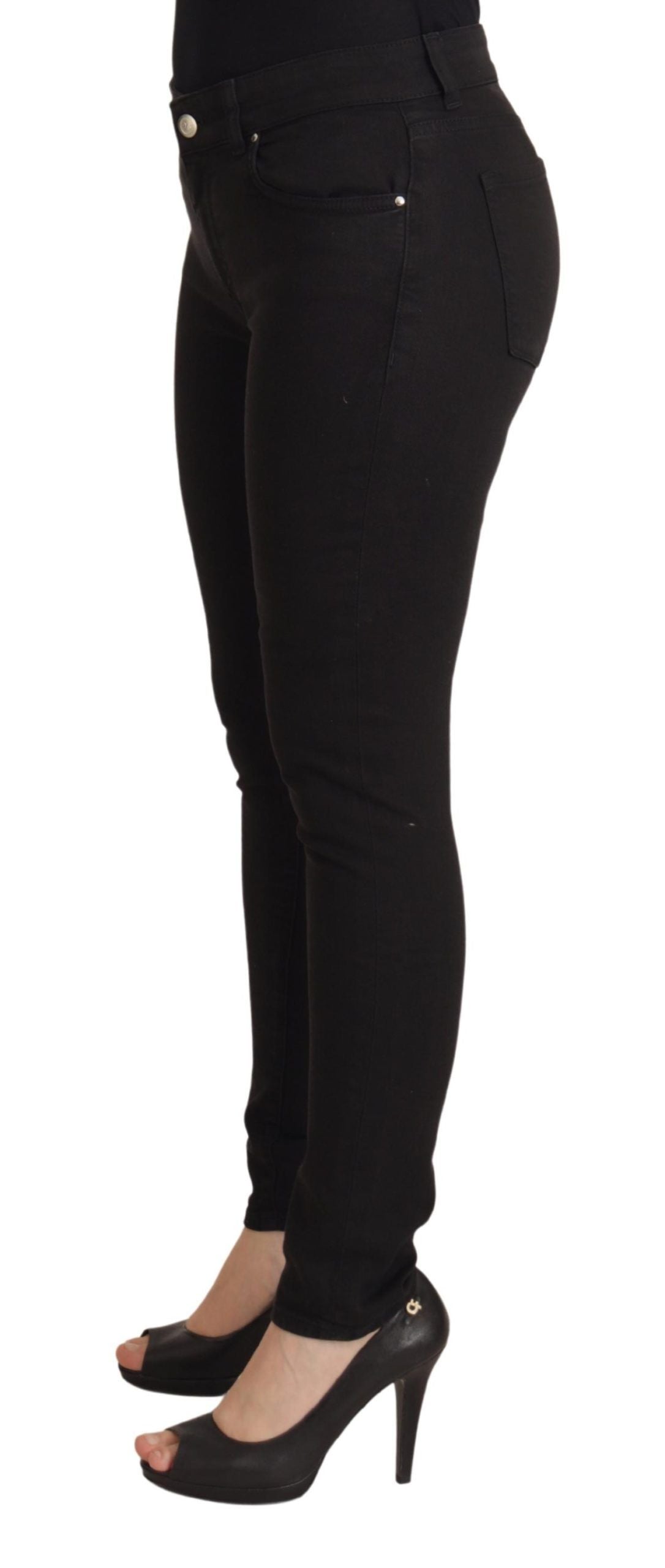 Dolce &amp; Gabbana Black Mid Waist Skinny Denim Cotton Jeans