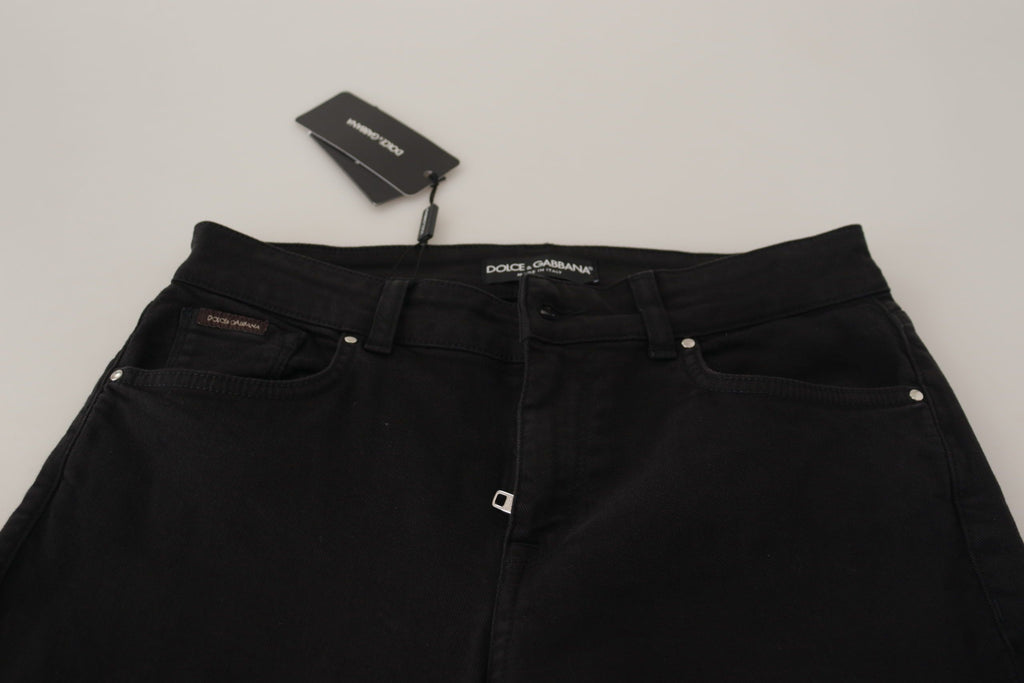 Dolce &amp; Gabbana Black Mid Waist Skinny Denim Cotton Jeans