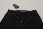 Dolce &amp; Gabbana Black Mid Waist Skinny Denim Cotton Jeans