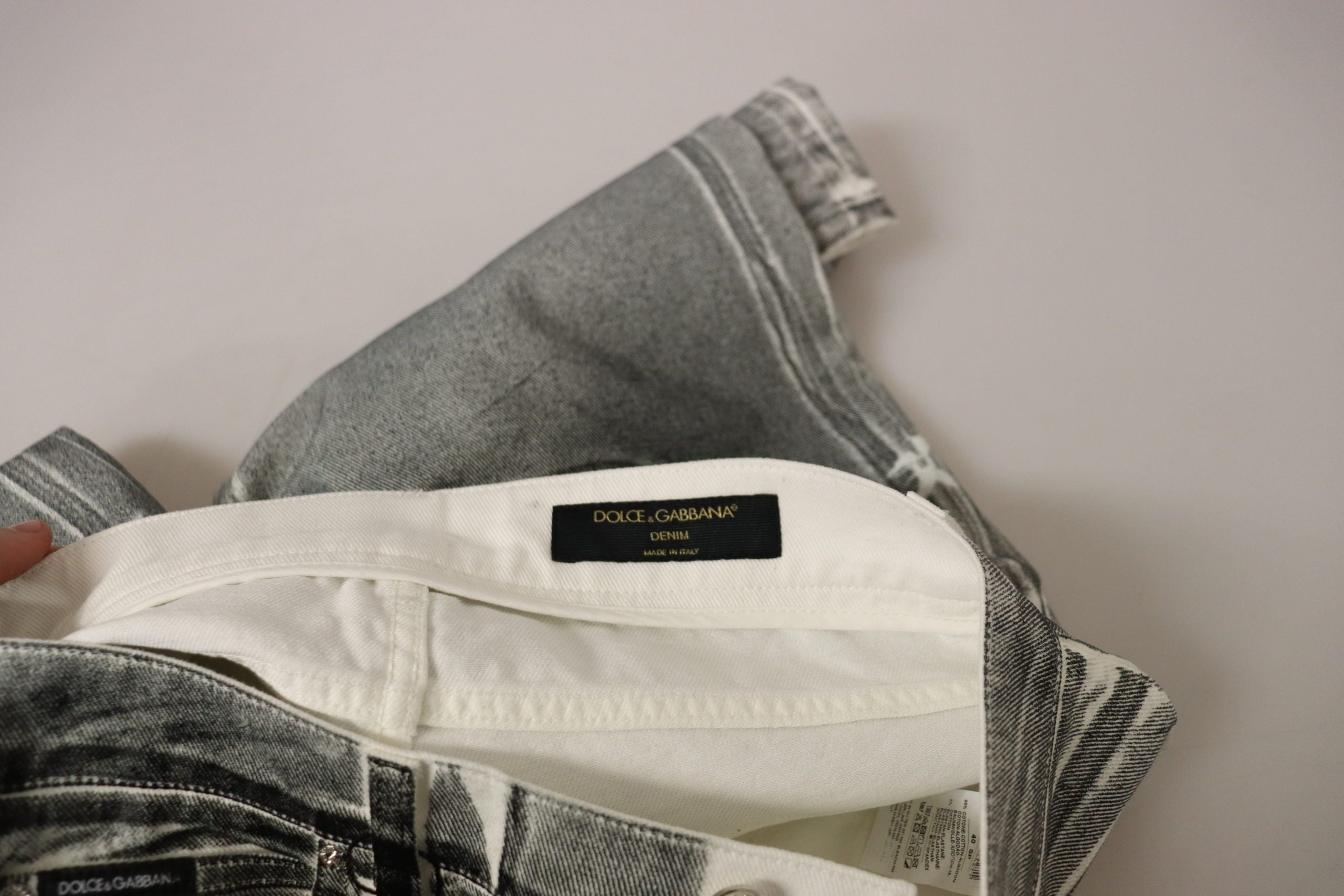 Dolce &amp; Gabbana Gray Washed High Waist Denim Pants Cotton Jeans