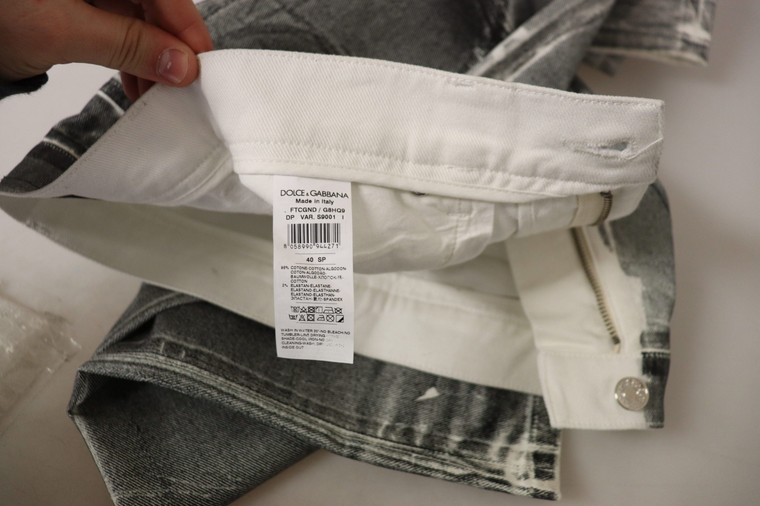 Dolce &amp; Gabbana Gray Washed High Waist Denim Pants Cotton Jeans