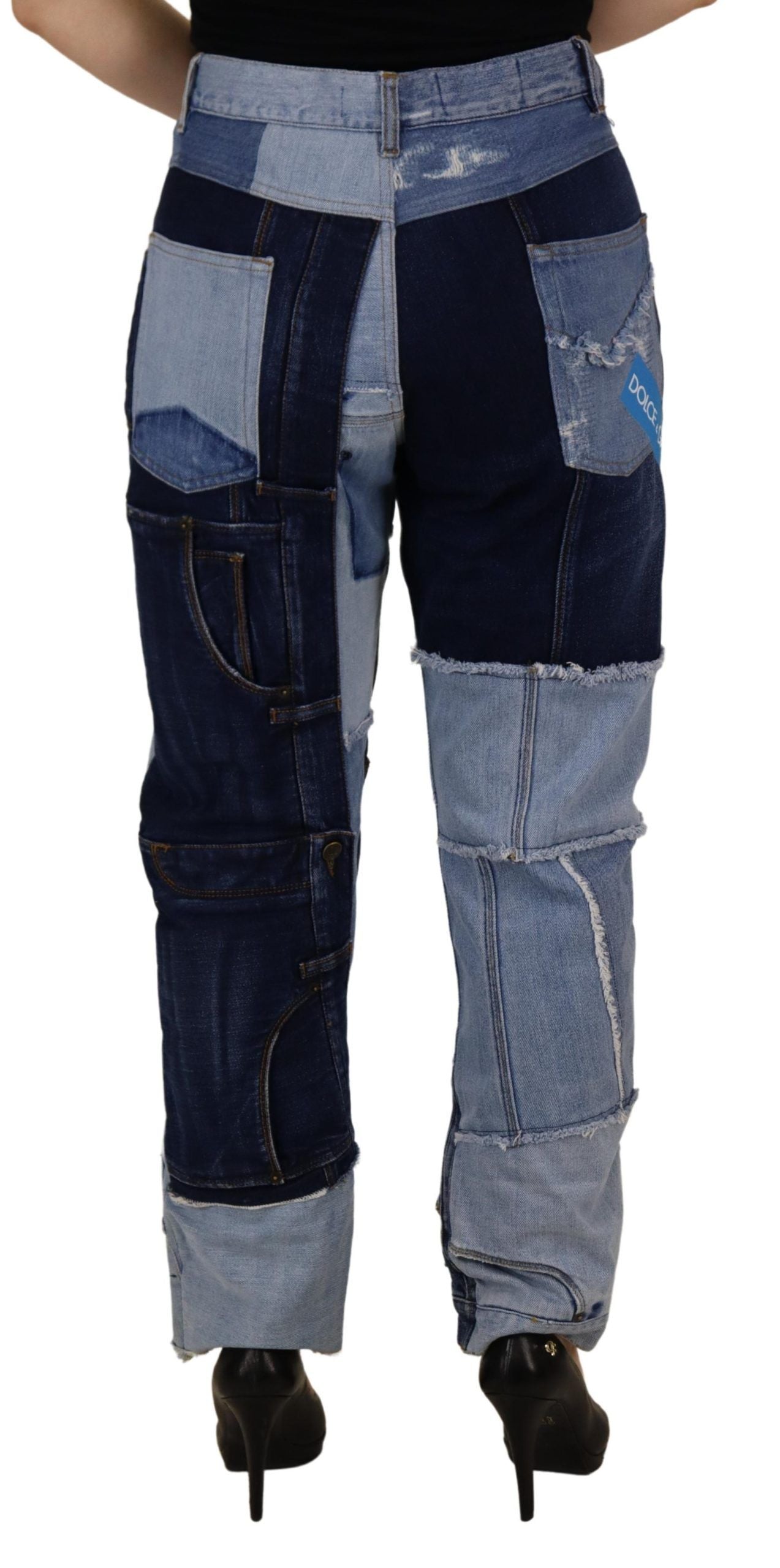 Dolce &amp; Gabbana Multicolor Patchwork High Waist Denim Jeans