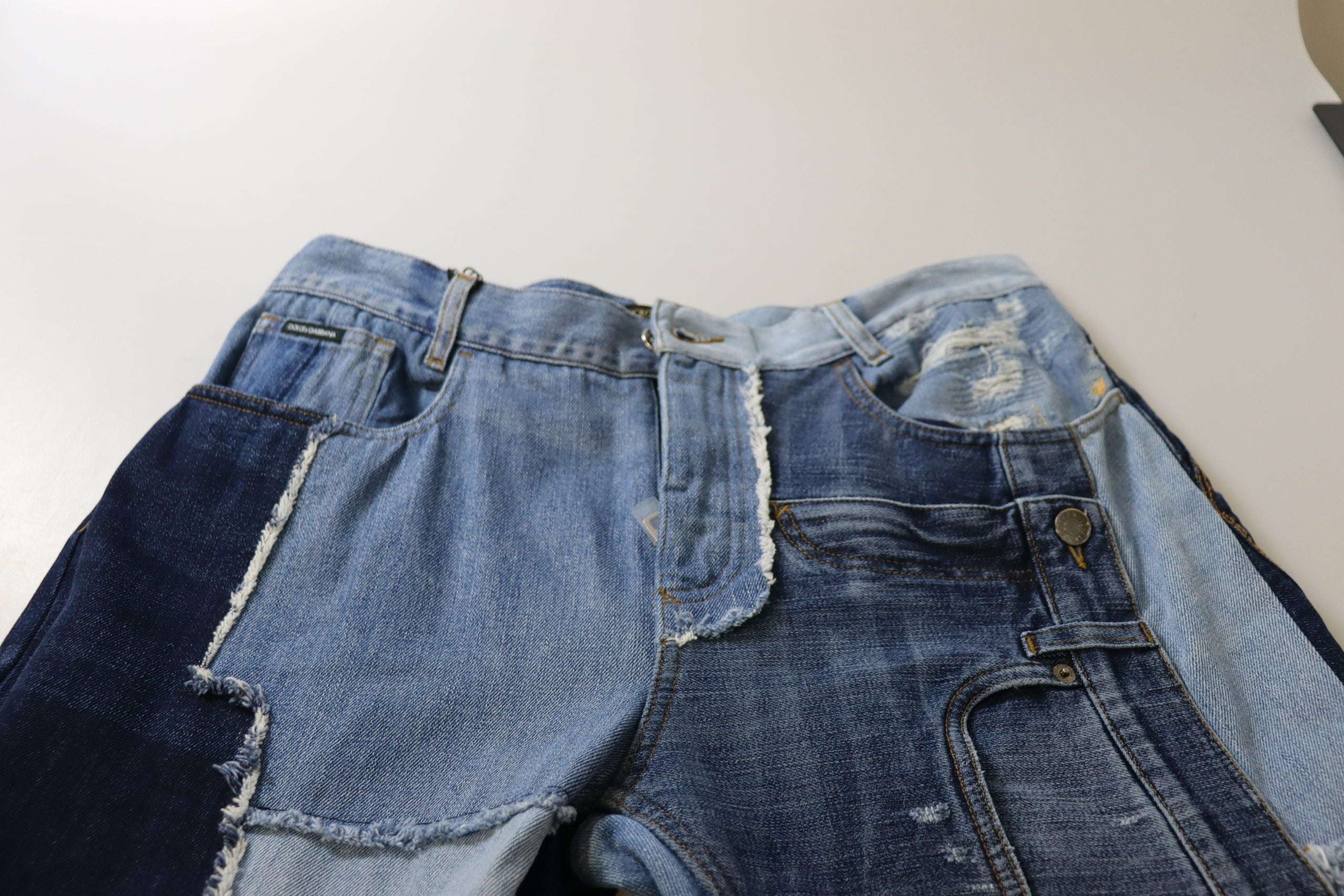 Dolce &amp; Gabbana Multicolor Patchwork High Waist Denim Jeans