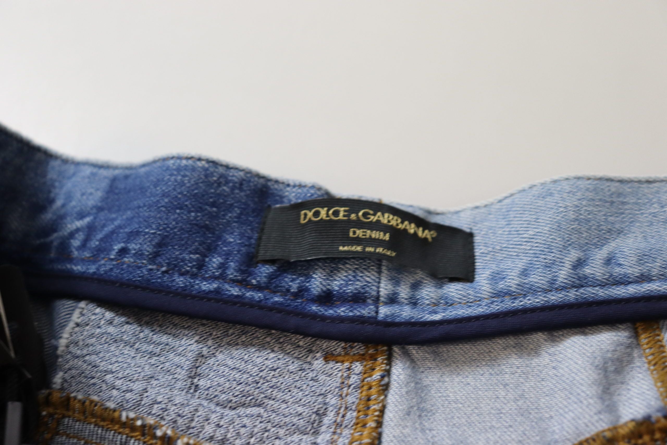 Dolce &amp; Gabbana Multicolor Patchwork High Waist Denim Jeans