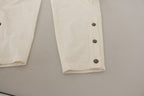 Dolce &amp; Gabbana White High Waist Tapered Women Cotton Pants