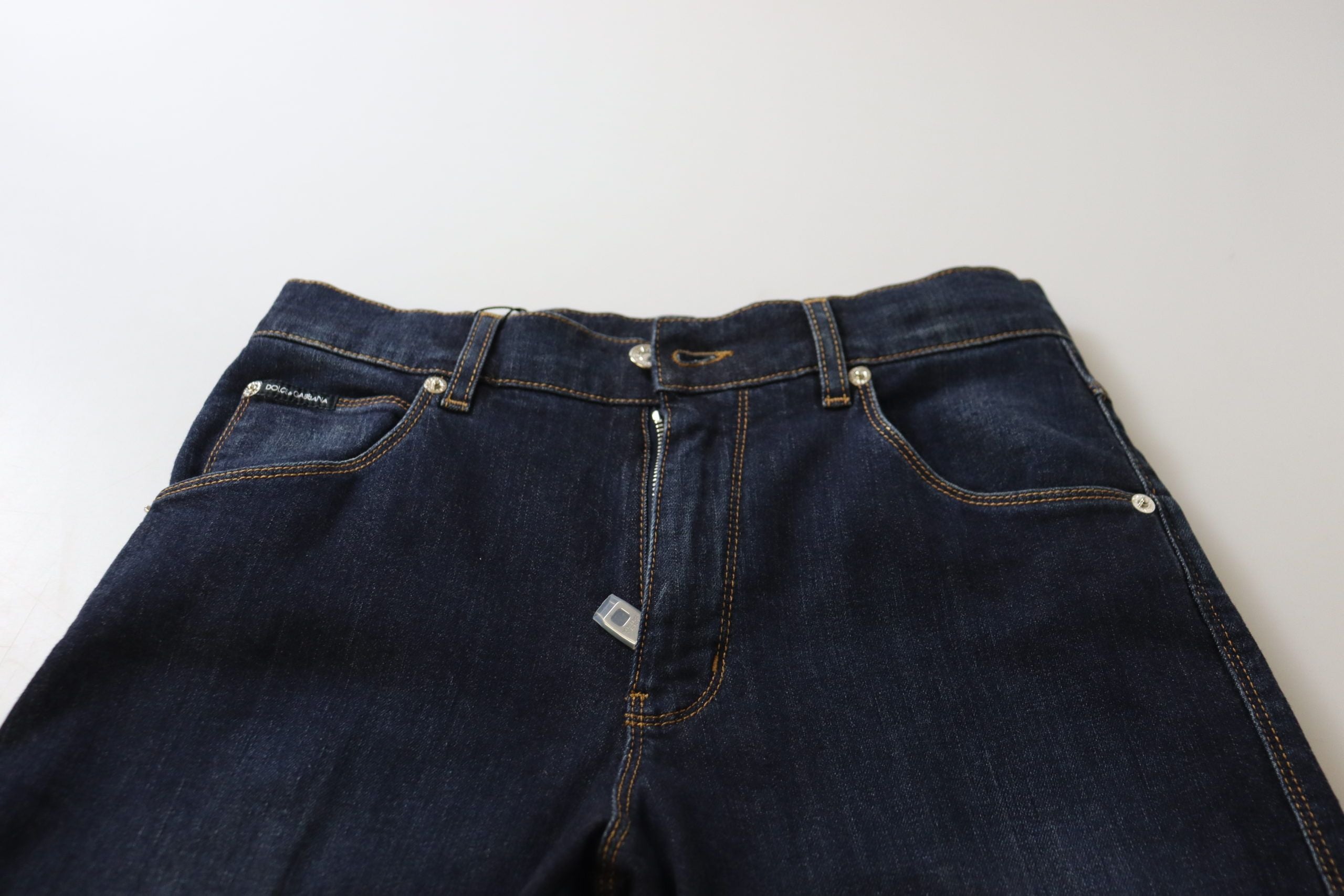 Dolce &amp; Gabbana Blue Cotton High Waist Skinny Denim Jeans