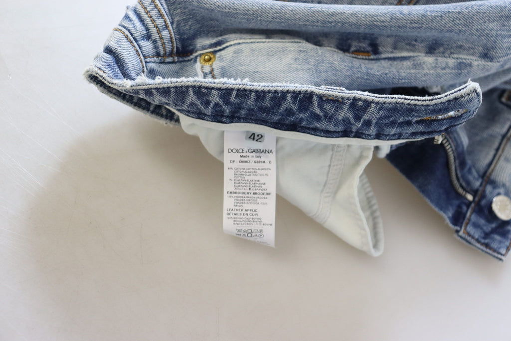 Dolce &amp; Gabbana Blue Cotton Stretch Skinny Low Waist Denim Jeans