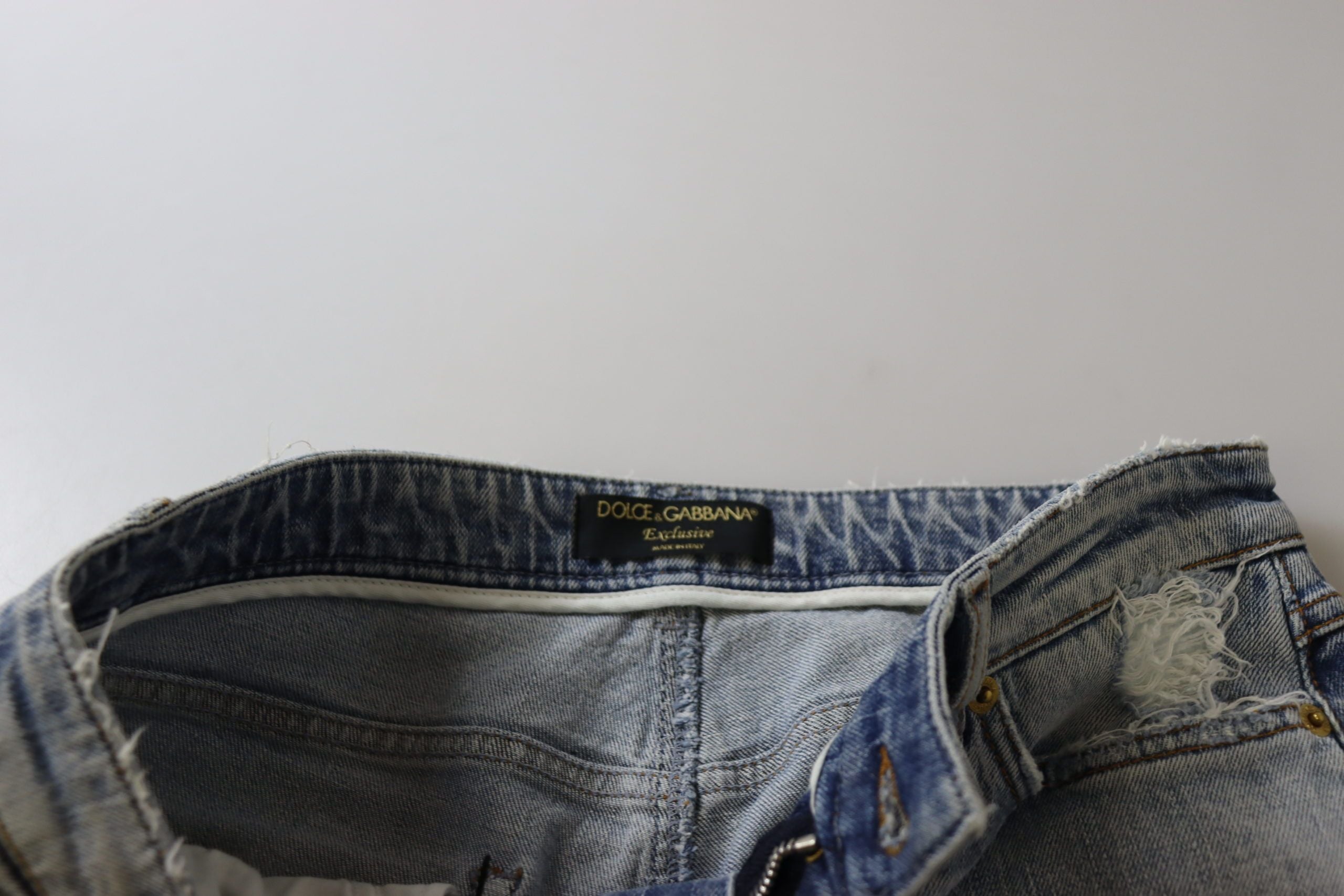 Dolce &amp; Gabbana Blue Cotton Stretch Skinny Low Waist Denim Jeans