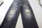 Dolce &amp; Gabbana Black Washed Tattered High Waist Denim Jeans