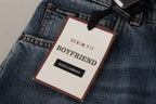 Dolce &amp; Gabbana Blue Denim Baroque Heart Logo Patch Pants Jeans