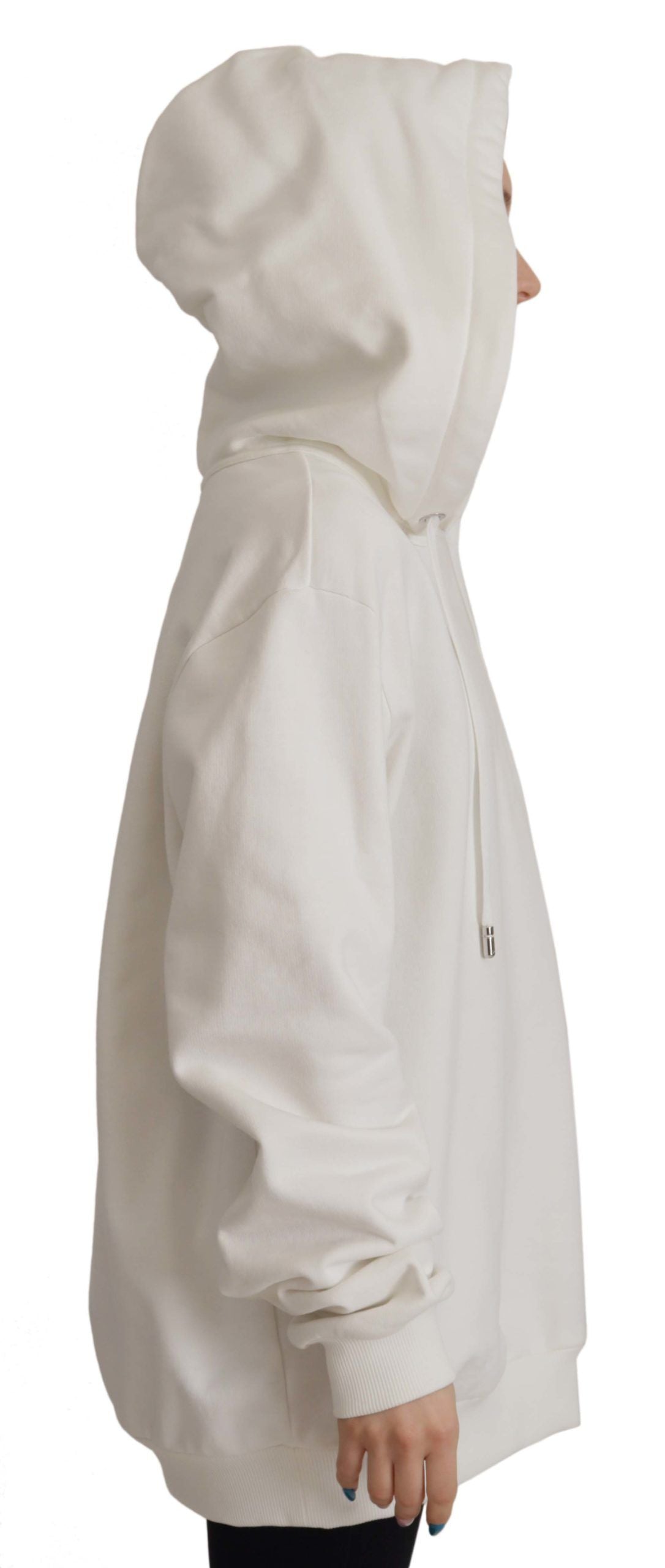 Dolce &amp; Gabbana White Hoodie Pullover Embroidered Sweater