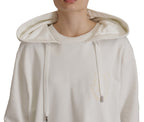 Dolce &amp; Gabbana White Hoodie Pullover Embroidered Sweater