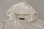Dolce &amp; Gabbana White Hoodie Pullover Embroidered Sweater