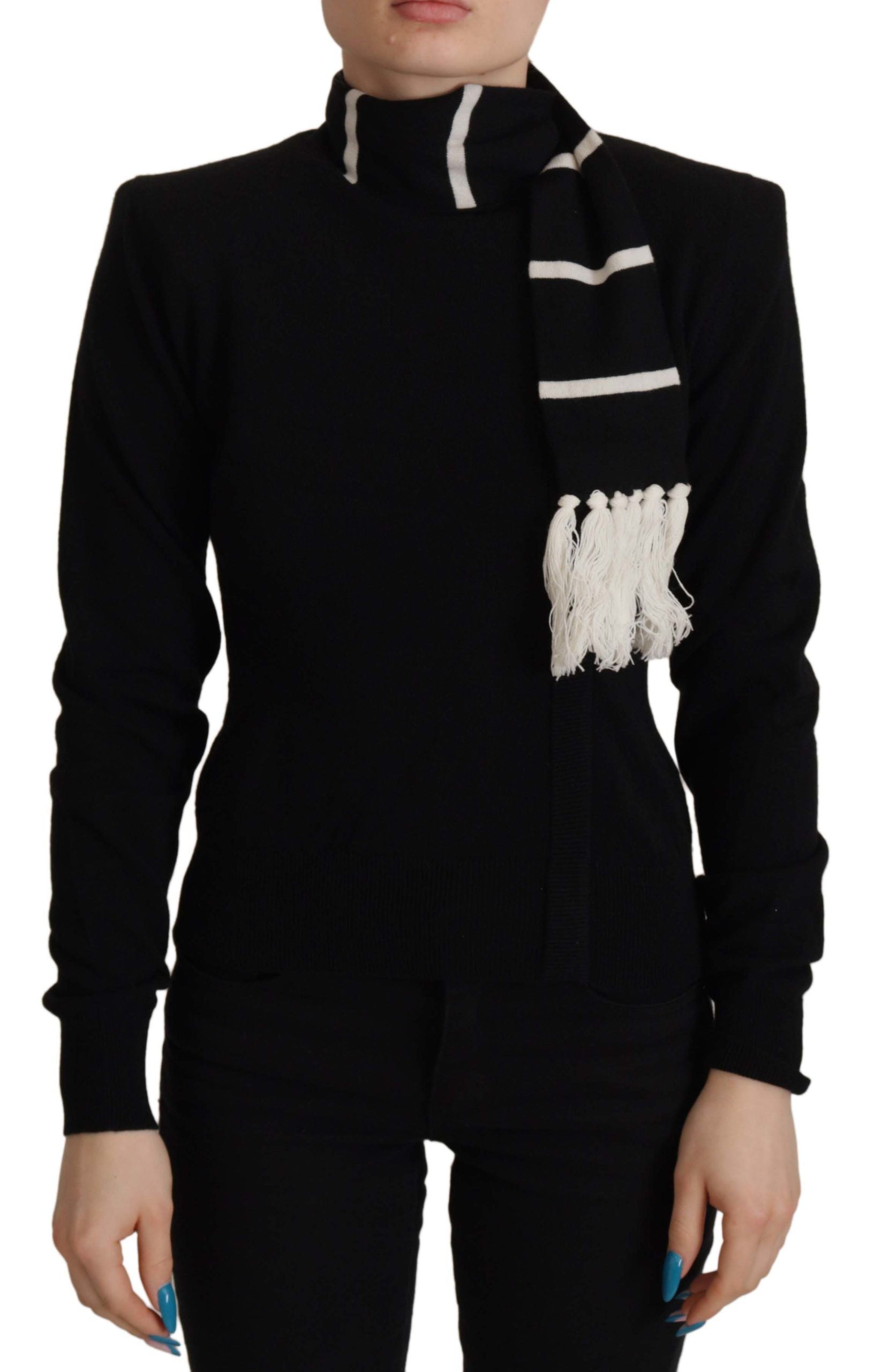 Dolce &amp; Gabbana Black Cashmere Turtleneck Pullover Sweater