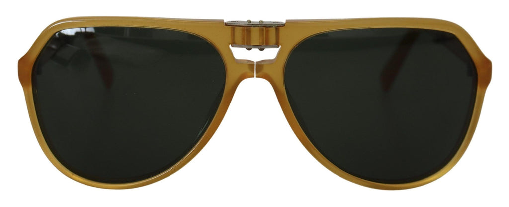 Dolce &amp; Gabbana Yellow Acetate Black Lens Aviator DG4196 Sunglasses