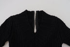 Dolce &amp; Gabbana Black Wool Knitted Sheath Sweater Dress