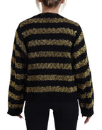Dolce &amp; Gabbana Black Gold D&amp;G Crystal Cashmere Sweater