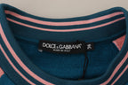 Dolce &amp; Gabbana Blue Pink Queen Sequin Crystal Sweater