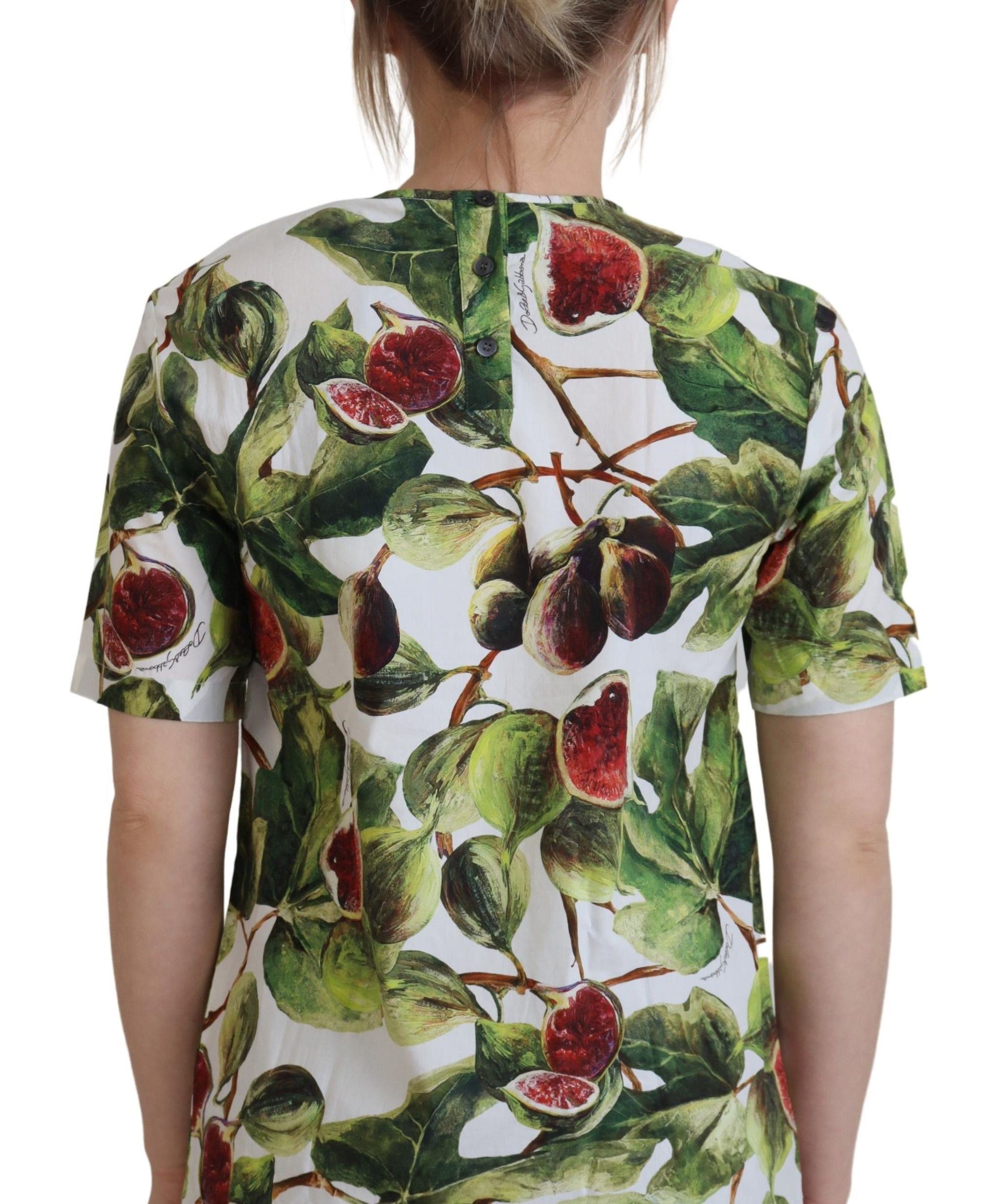 Dolce &amp; Gabbana Crew-neck Cotton Top Blouse Fruit T-shirt