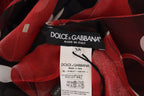 Dolce &amp; Gabbana Black Red Sicily Bag Silk Shirt Top Blouse