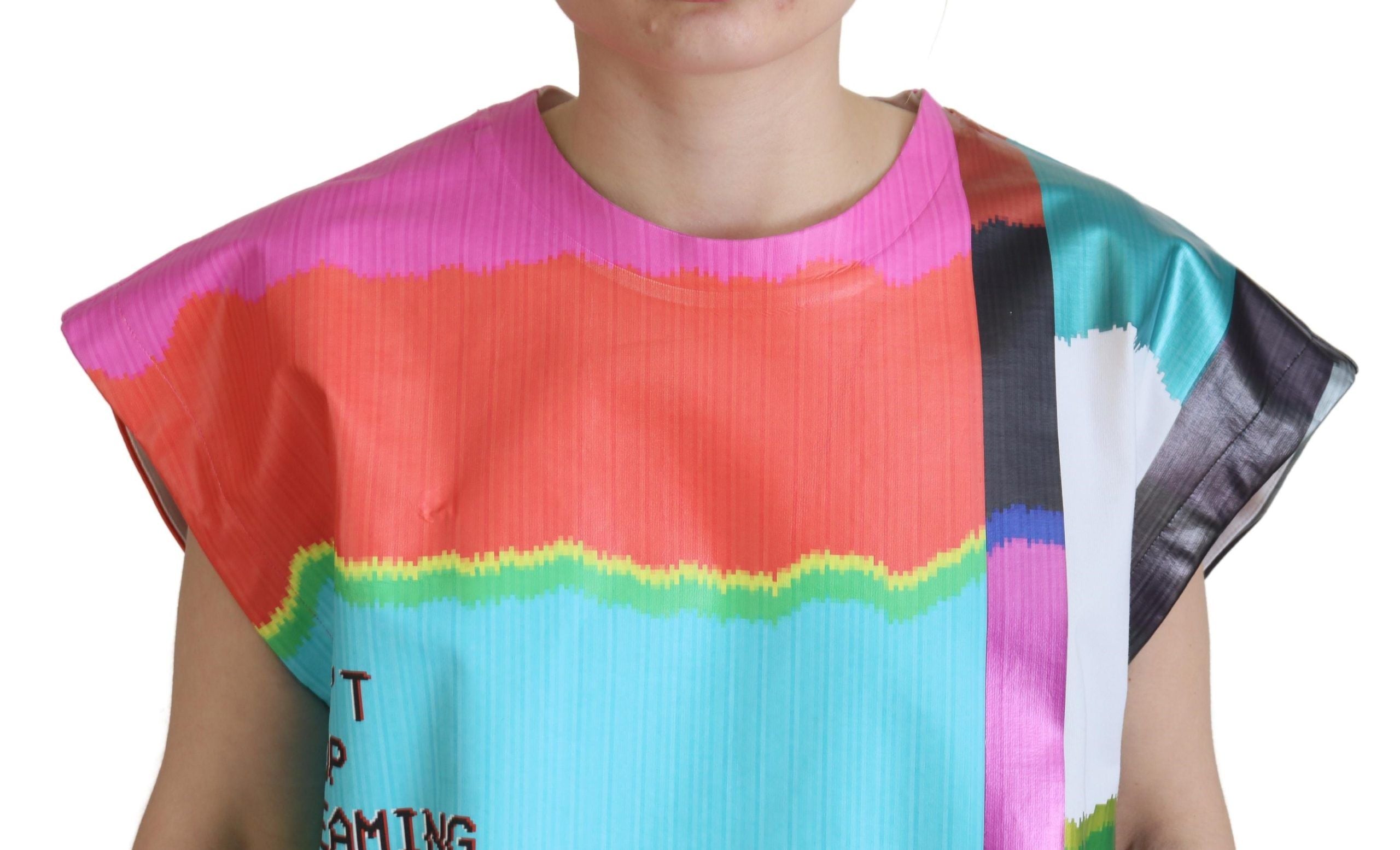 Dolce &amp; Gabbana Multicolor TV Print Blouse Cotton T-shirt