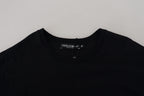 Dolce &amp; Gabbana Black T-shirt Blouse Tassle Cotton Blouse