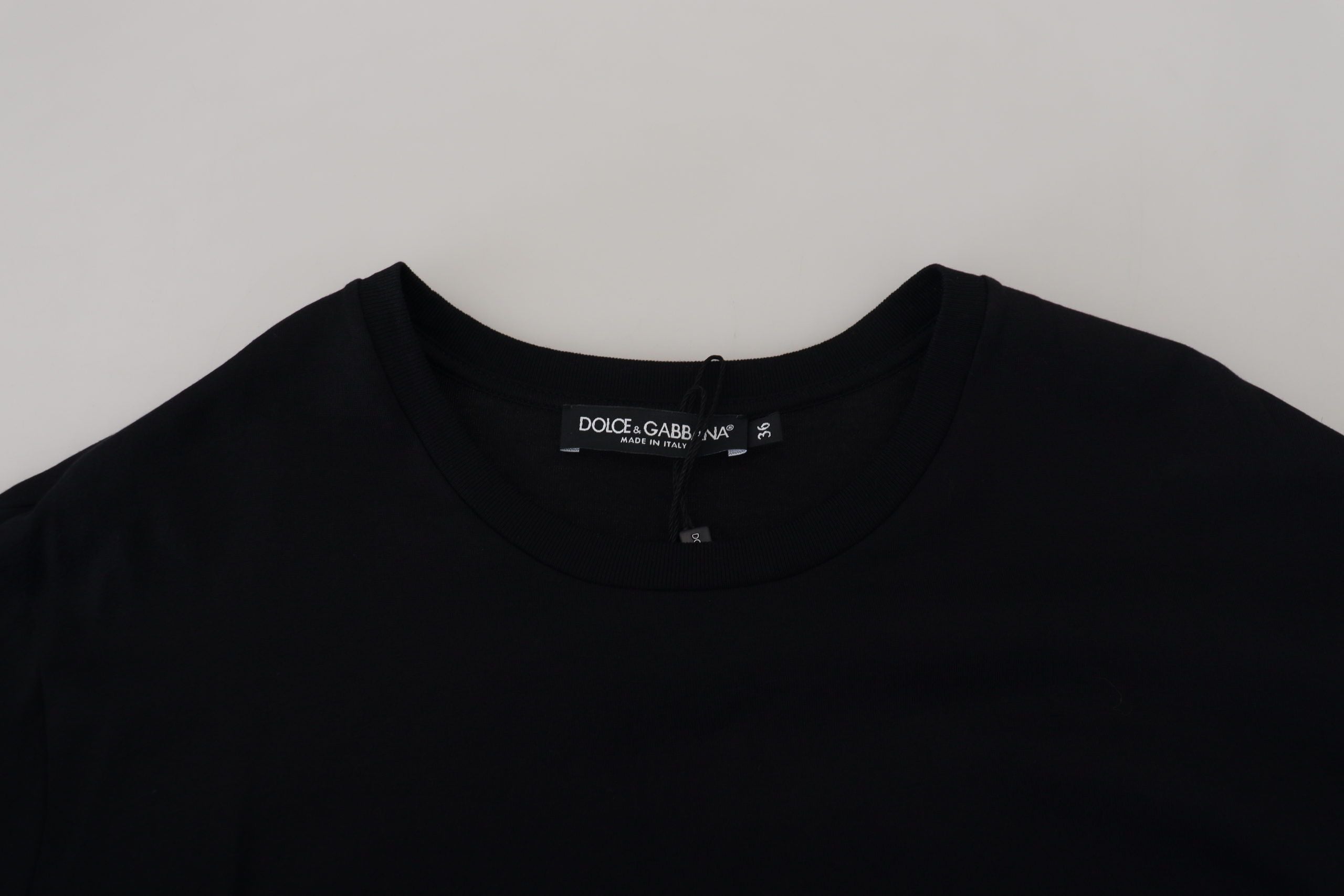 Dolce &amp; Gabbana Black T-shirt Blouse Tassle Cotton Blouse
