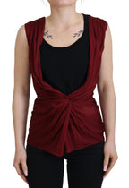 Dolce &amp; Gabbana Bordeaux Silk Stretch Top Vest Blouse
