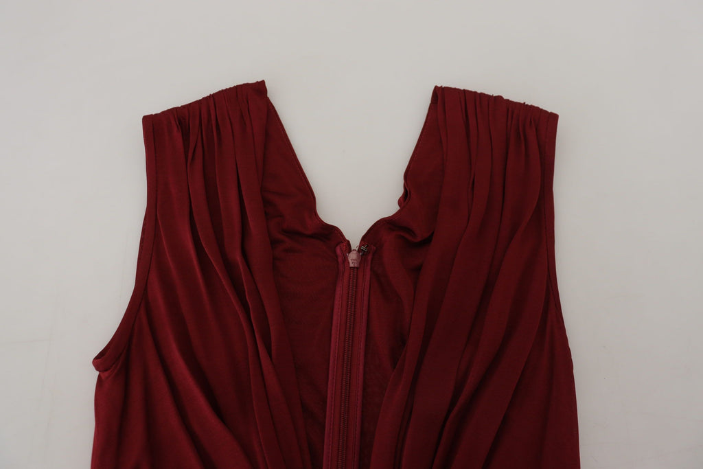 Dolce &amp; Gabbana Bordeaux Silk Stretch Top Vest Blouse