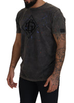 Dolce &amp; Gabbana Gray Discolored Effect DG Logo T-shirt