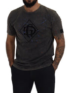 Dolce &amp; Gabbana Gray Discolored Effect DG Logo T-shirt