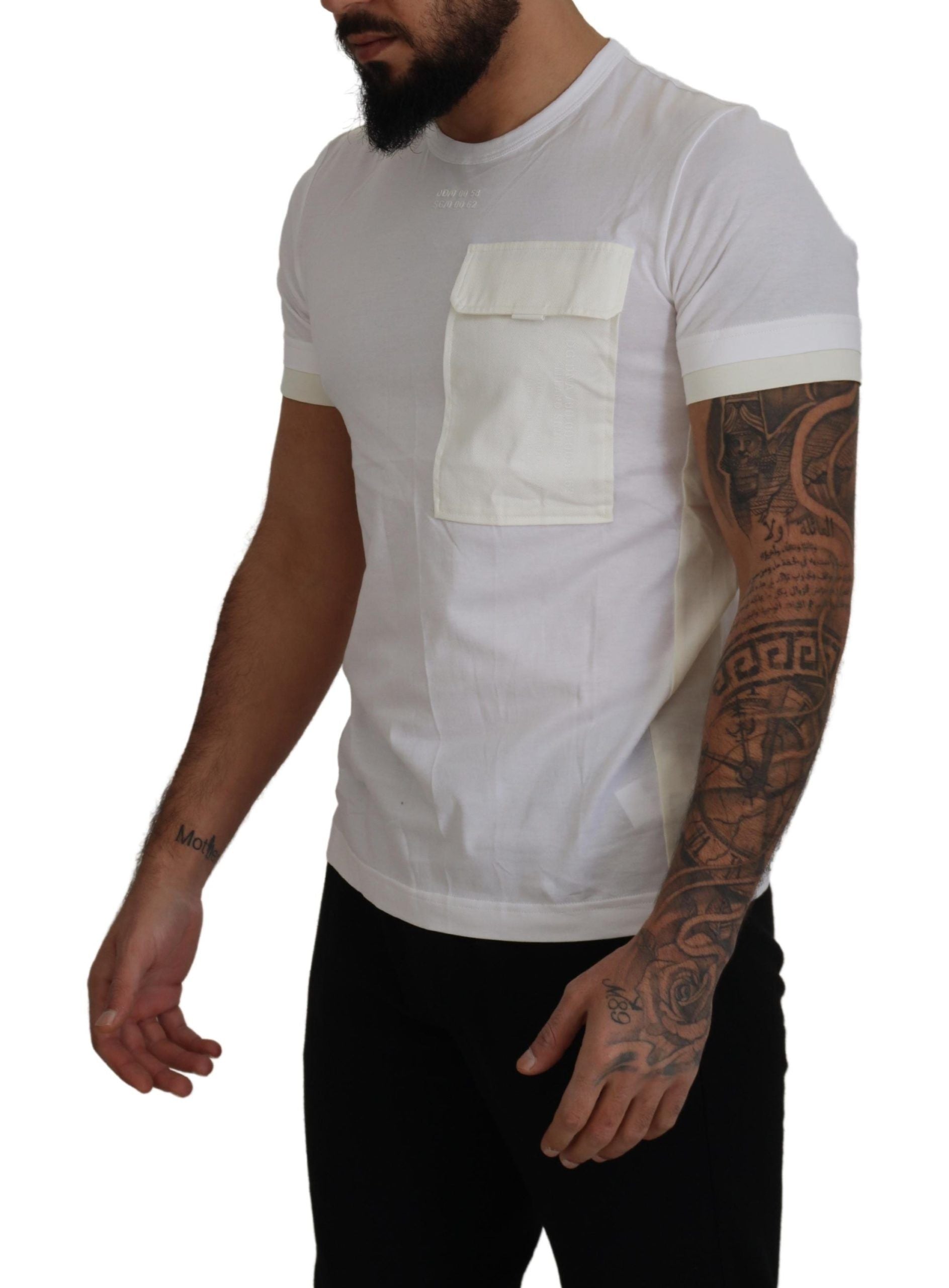 Dolce &amp; Gabbana White Flap Pocket Short Sleeves T-shirt