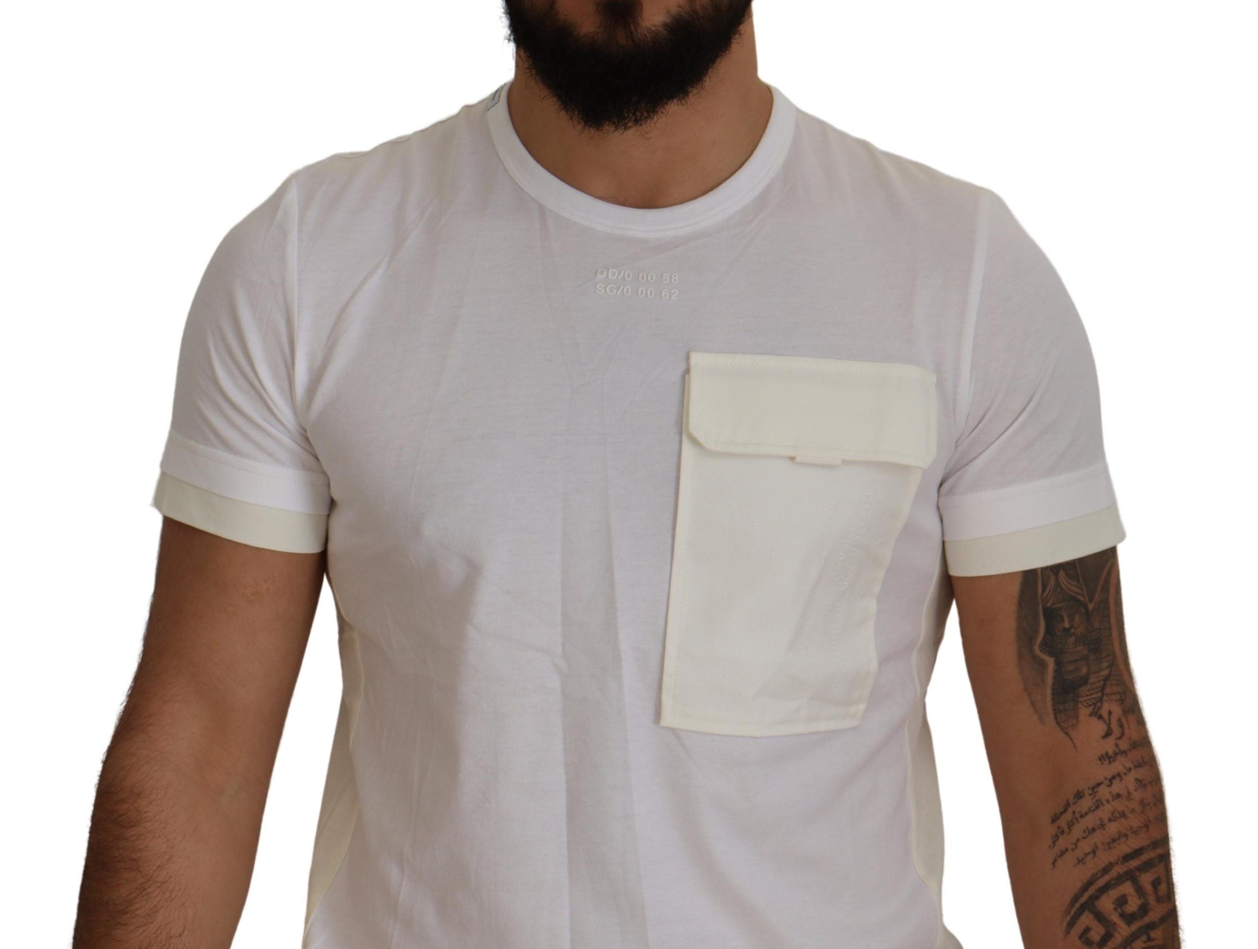 Dolce &amp; Gabbana White Flap Pocket Short Sleeves T-shirt