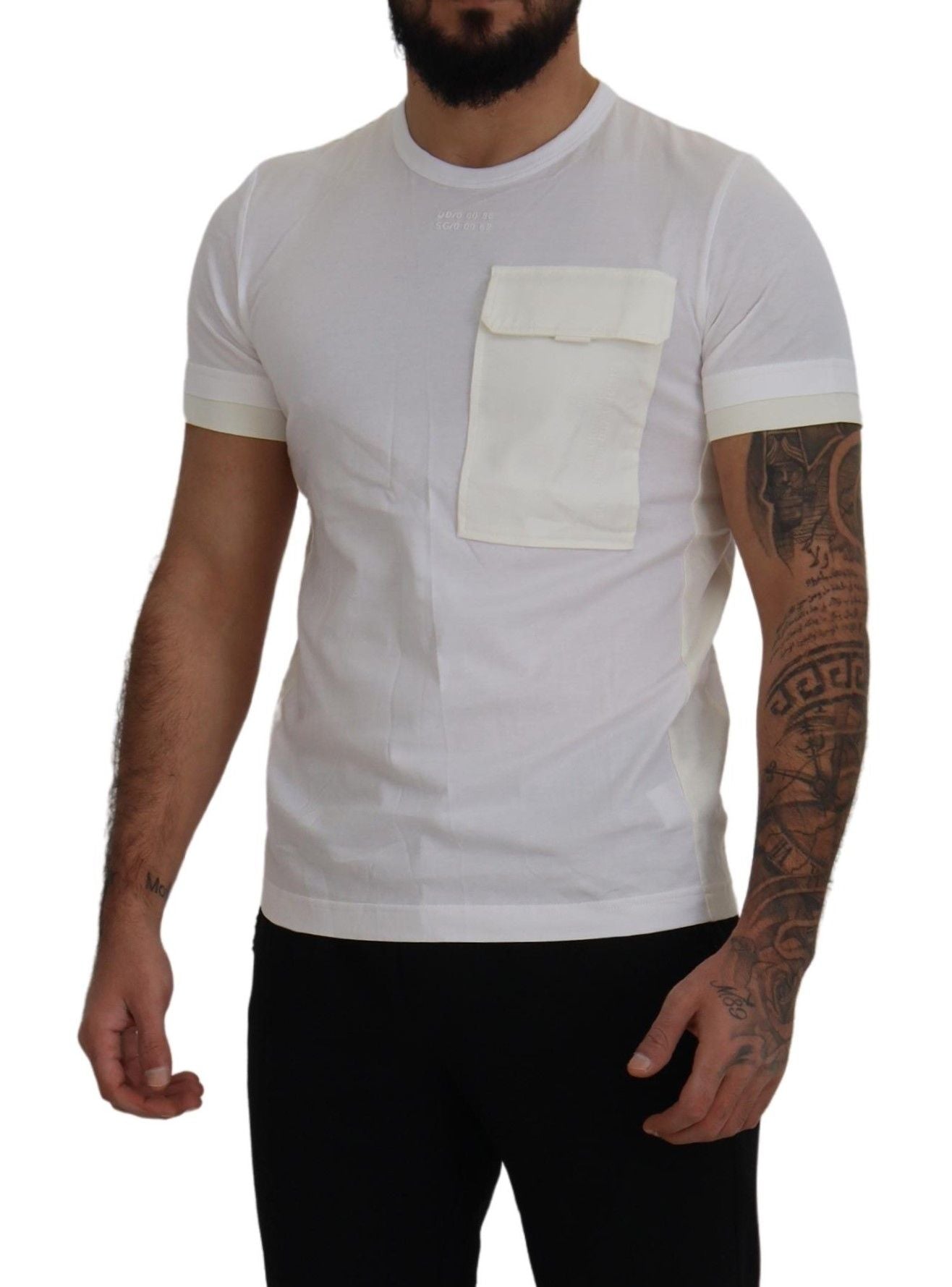 Dolce &amp; Gabbana White Flap Pocket Short Sleeves T-shirt