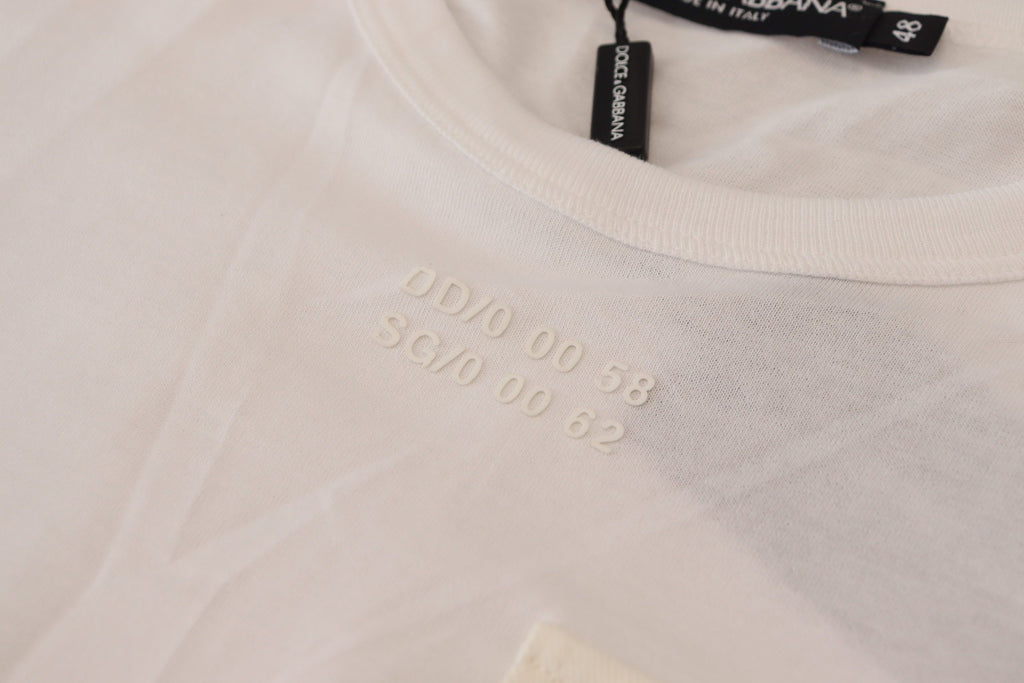 Dolce &amp; Gabbana White Flap Pocket Short Sleeves T-shirt