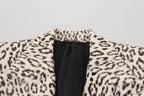 Dolce &amp; Gabbana White Leopard Single Breasted Coat Blazer