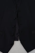 Dolce & Gabbana Black Virgin Wool Waistcoat Formal Dress Vest