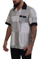 Dolce &amp; Gabbana White Black Patterned Button Down Shirt