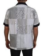 Dolce &amp; Gabbana White Black Patterned Button Down Shirt