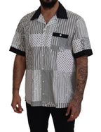 Dolce &amp; Gabbana White Black Patterned Button Down Shirt