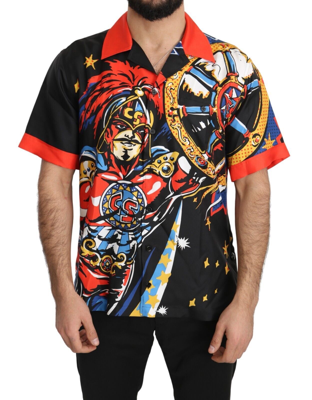Dolce &amp; Gabbana Multicolor Printed Short Sleeves Casual Shirt