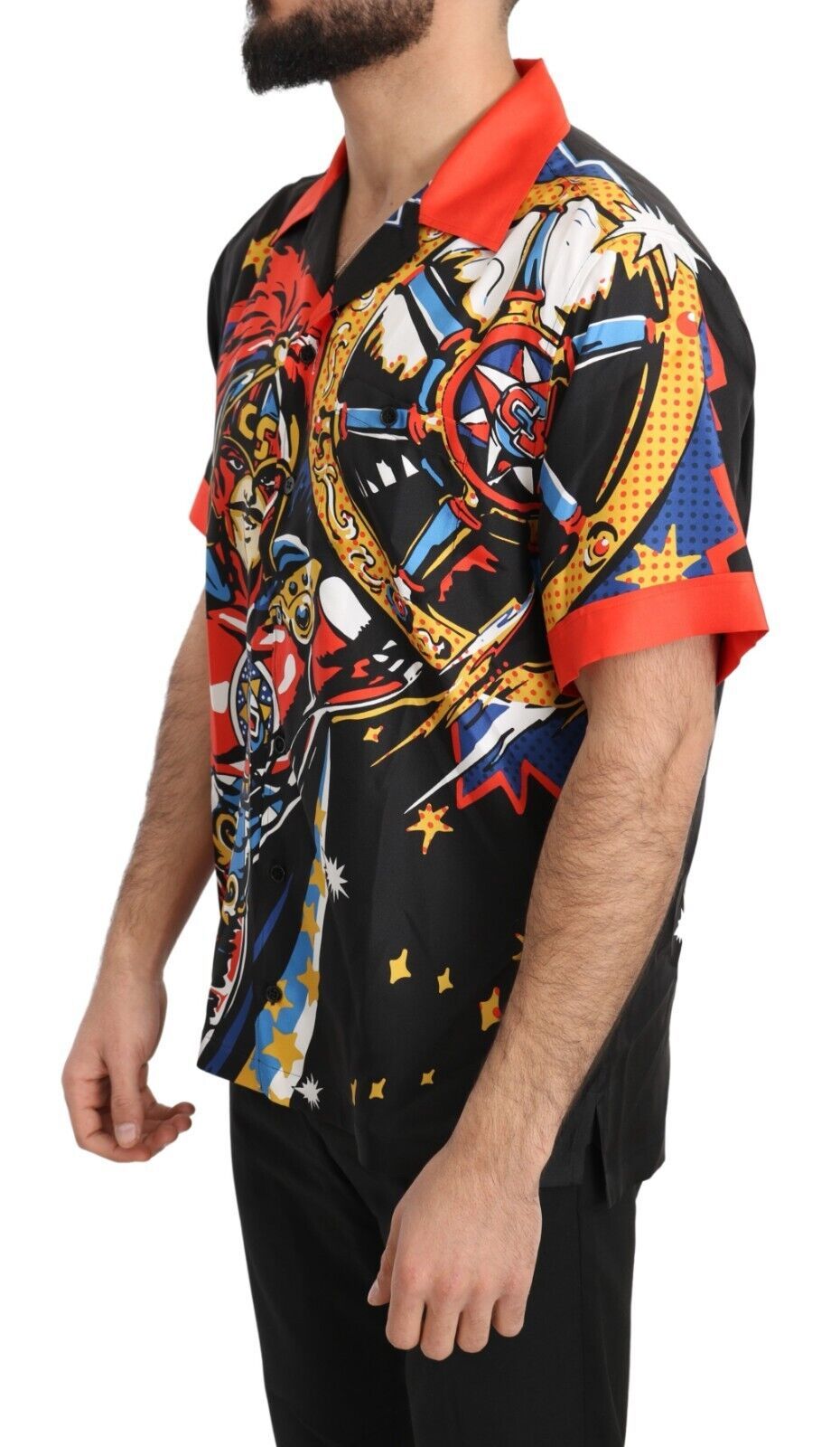 Dolce &amp; Gabbana Multicolor Printed Short Sleeves Casual Shirt