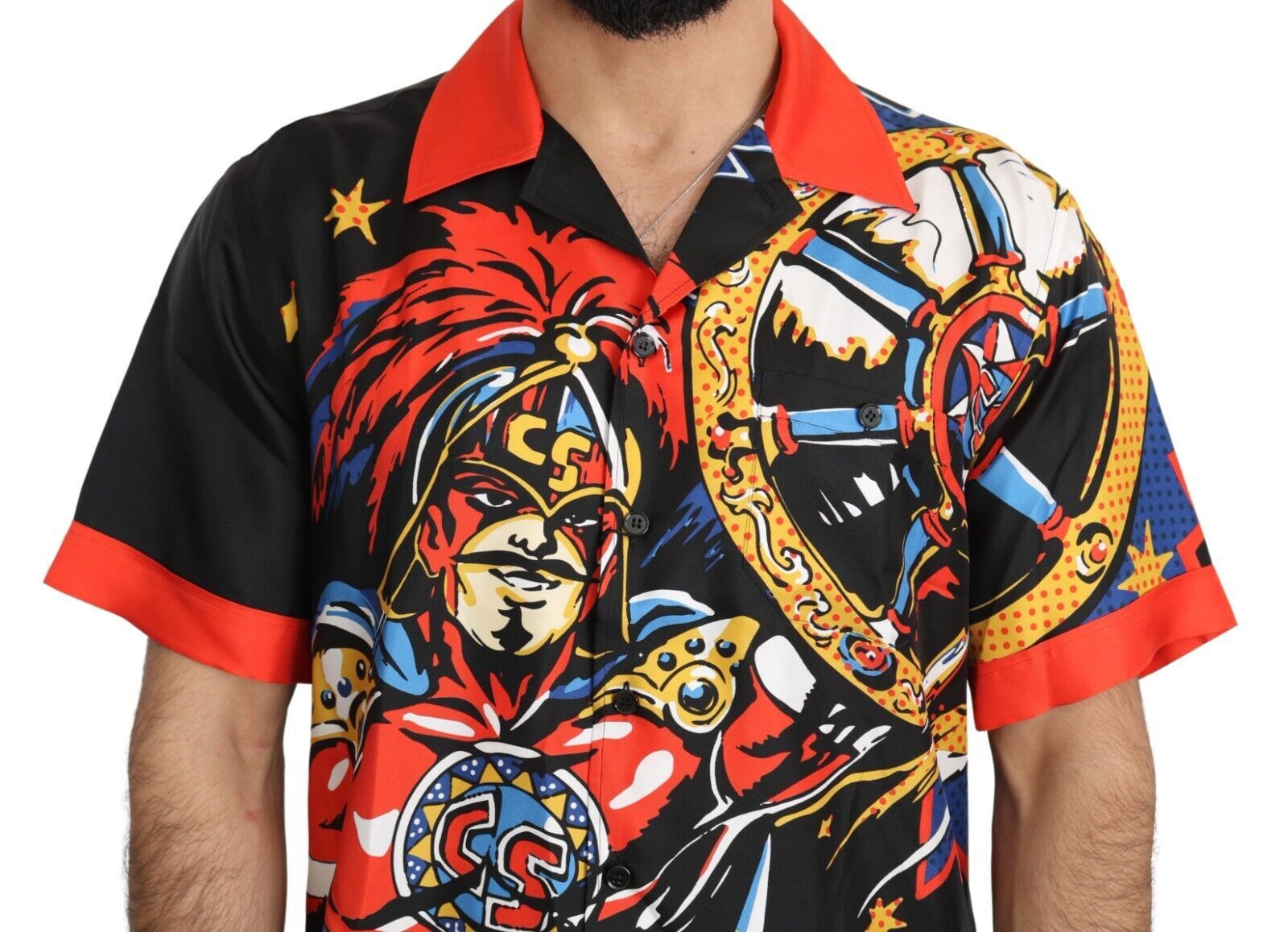 Dolce &amp; Gabbana Multicolor Printed Short Sleeves Casual Shirt