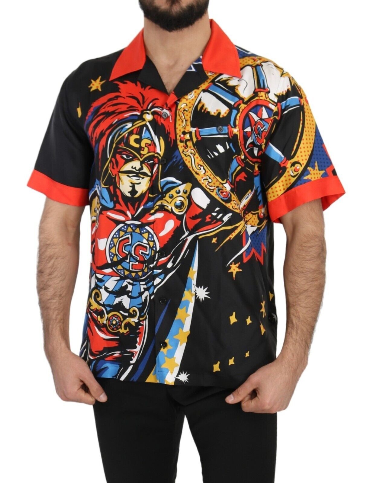 Dolce &amp; Gabbana Multicolor Printed Short Sleeves Casual Shirt