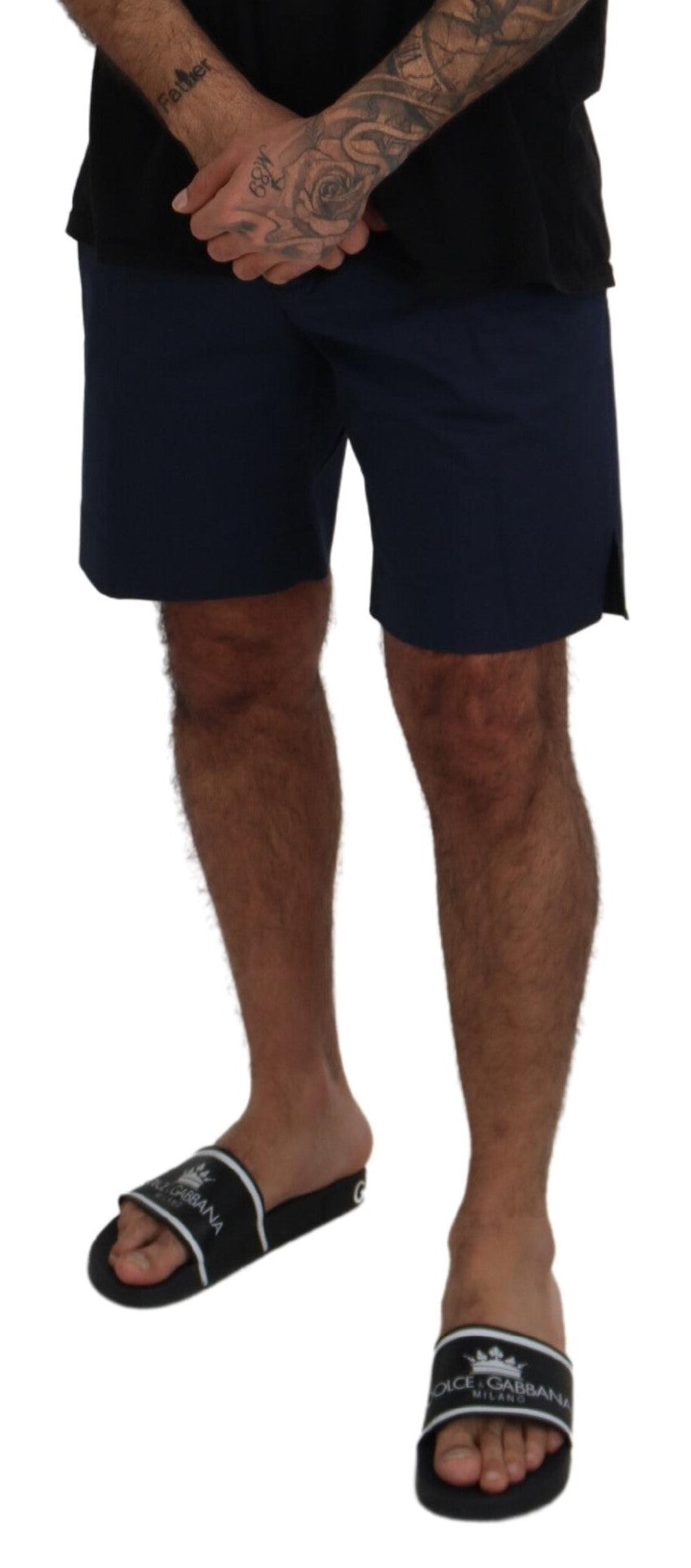 Dolce &amp; Gabbana Blue Chinos Cotton Stretch Casual Shorts