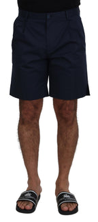 Dolce &amp; Gabbana Blue Chinos Cotton Stretch Casual Shorts