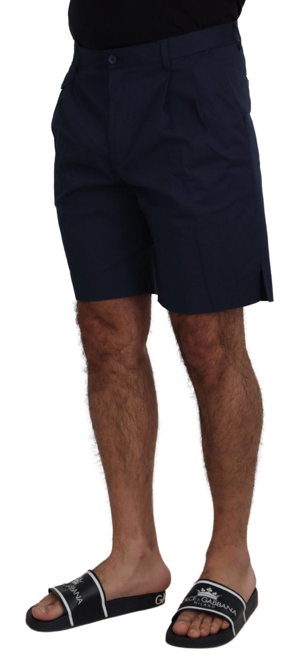 Dolce &amp; Gabbana Blue Chinos Cotton Stretch Casual Shorts