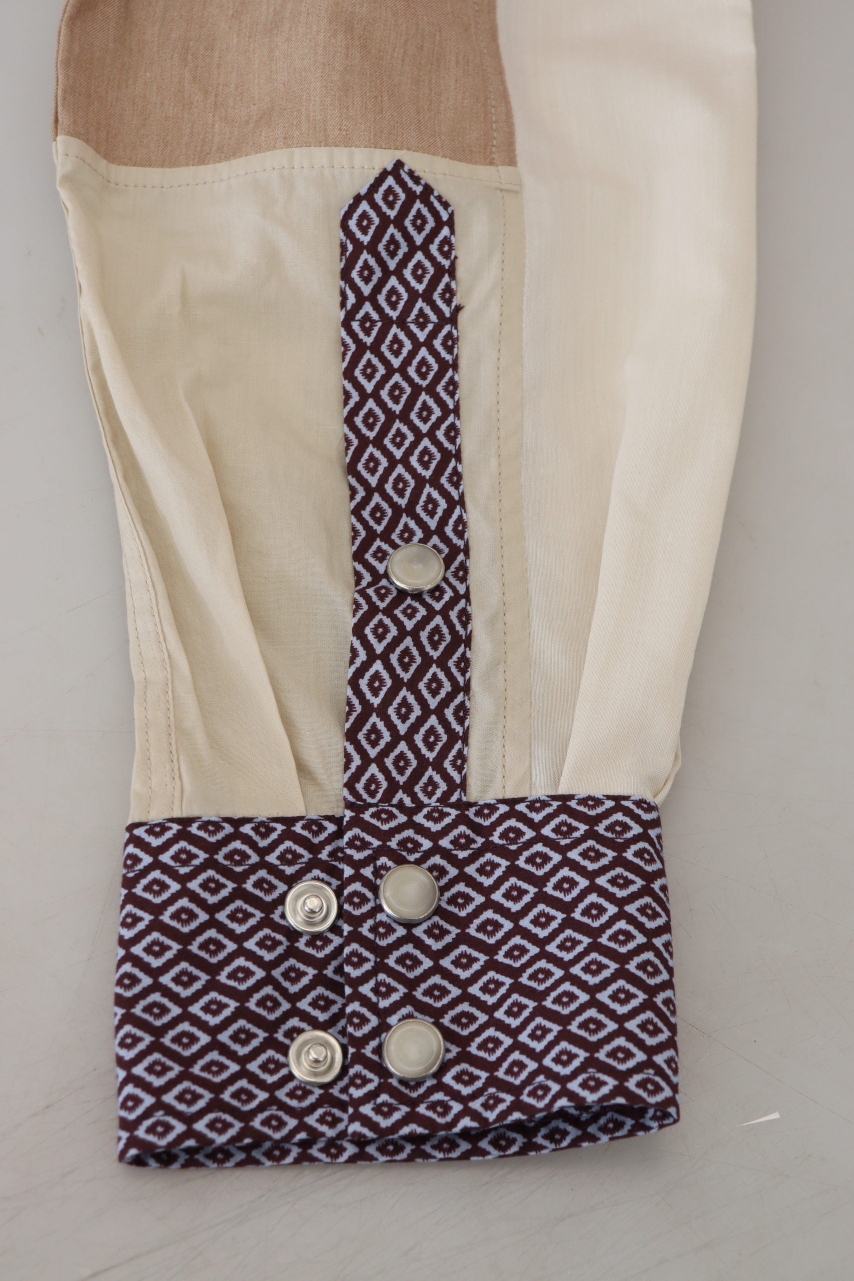 Dolce &amp; Gabbana Multicolor Cotton Patchwork Slim Shirt