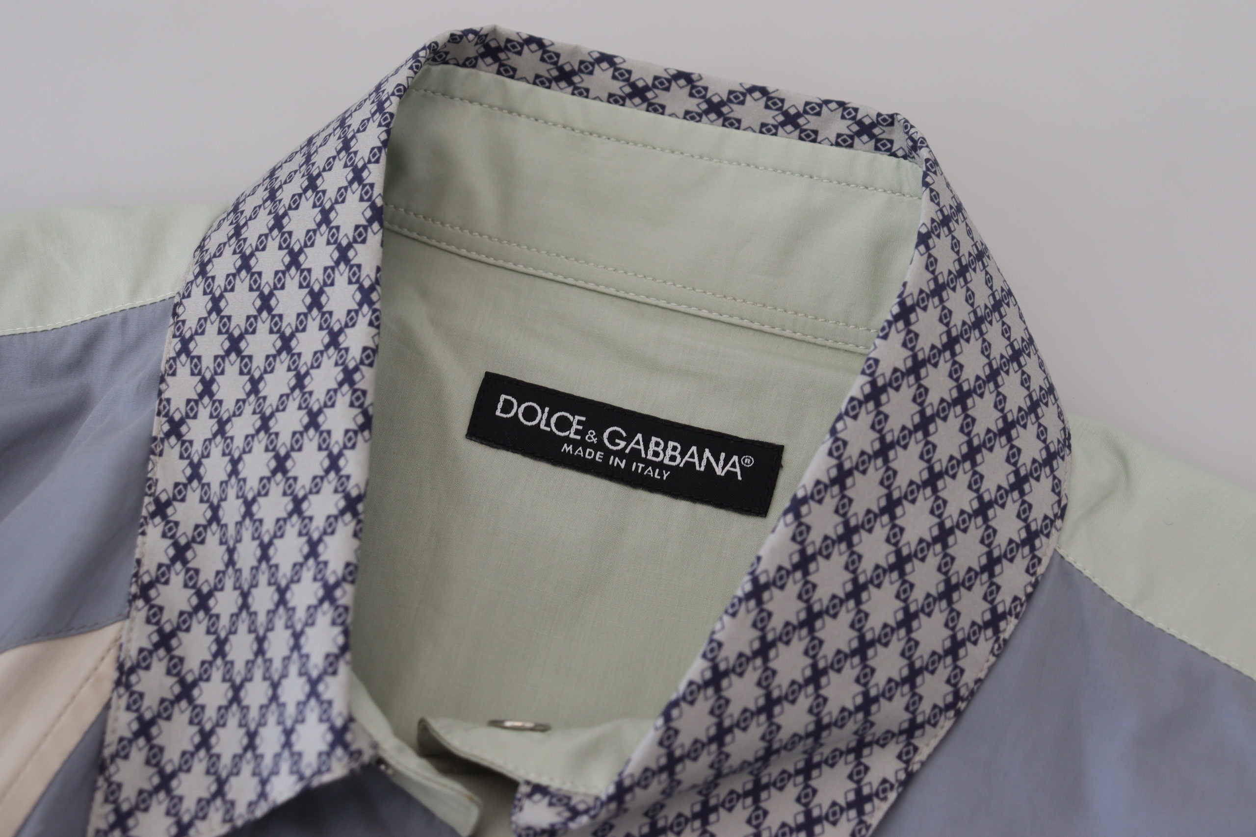 Dolce &amp; Gabbana Multicolor Cotton Patchwork Slim Shirt