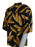 Dolce &amp; Gabbana Black Casual Penne Rigate Linen Casual Shirt